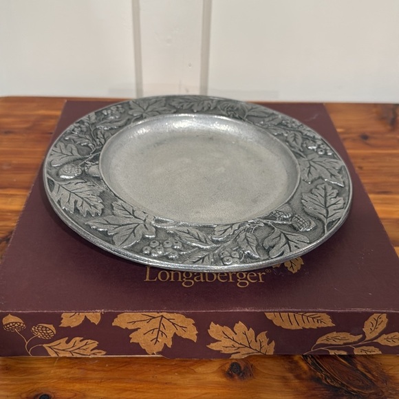 NIB Vtg Longaberger 2001 Falling Leaves 8" Metal Tray - Picture 1 of 7